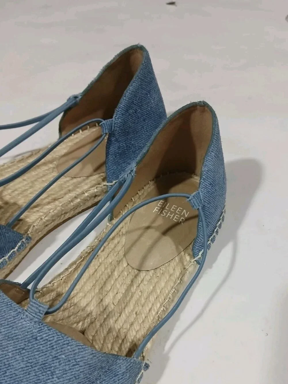 Eileen Fisher Lee Denim Blue Espadrille Sandals